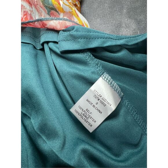 Olia Dress Womens Size Small Green Maxi Floral Faux Wrap Chiffon Long Sleeve NWT - Picture 6 of 9
